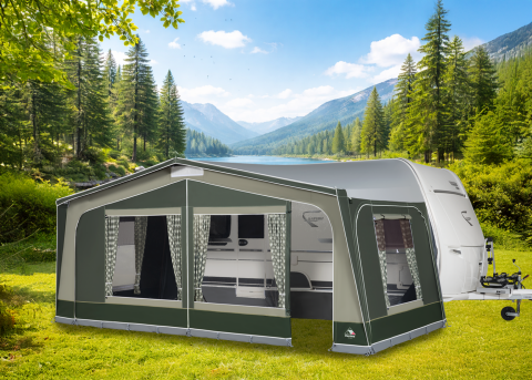 Dorema Vorzelt Monza XL270 Gr.12, grün inkl. 25 mm Stahl-Gestänge