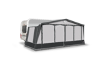 Bei der DeLuxe Variante mit außenliegenden Fensterklappen, die de Fensterfolien bei längerer Abwesenheite schützen.