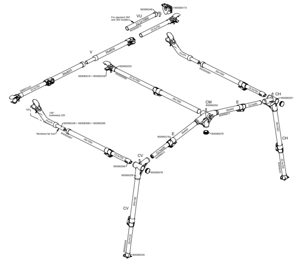 Isabella CarbonX Gestänge f. Anbau 220/250, ab Bj.2019 Isabella CarbonX Gestänge f. Anbau 220/250, ab Bj.2019