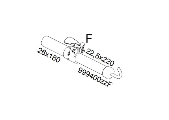 Ventura Ersatzteil IXL-Fiber, F-Stange (Vordachstutzen) 250/300/Cadet/Marlin