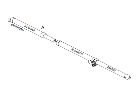 Ventura Ersatzteil IXL-Fiber Dachhakenstange, A-Stange 250