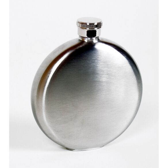 Basic Nature Flachmann Brush, rund, Edelstahl (150 ml)