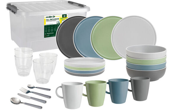 Brunner Geschirr-Set All Inclusive, Dolomit bunt 36 tlg. Brunner Geschirr-Set All Inclusive, Dolomit bunt 36 tlg.