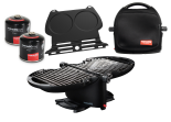 NomadiQ Kompakt-BBQ Gasgrill 3.0, BUNDLE: 2x Gaskartusche, Tasche & Pancake-Backblech