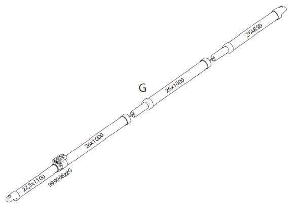 Isabella Ersatzteil CarbonX G-Stange G23 (Vordachgiebelstange)