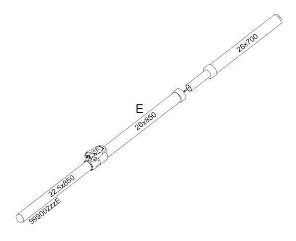 Isabella Ersatzteil CarbonX E-Stange G14-16 (Giebelstange)