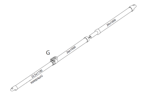 Isabella Ersatzteil CarbonX G-Stange G19-20 (Vordachgiebelstange) Isabella Ersatzteil CarbonX G-Stange G19-20 (Vordachgiebelstange)