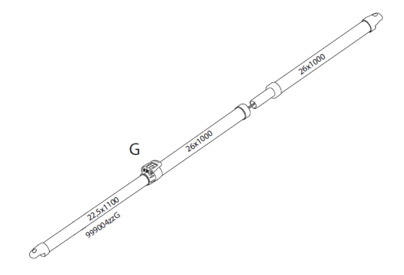 Isabella Ersatzteil CarbonX G-Stange G19-20 (Vordachgiebelstange)