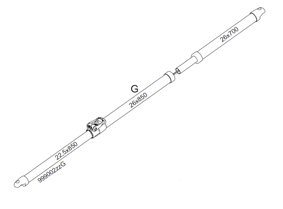 Isabella Ersatzteil CarbonX G-Stange G14-16 (Vordachgiebelstange)