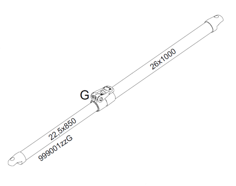 Isabella Ersatzteil CarbonX G-Stange G10-13 (Vordachgiebelstange)