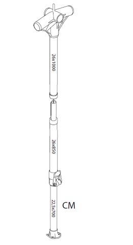 Isabella Ersatzteil CarbonX CM-Kreuz, m. B-Stange G19-23 (Stütze mitte)