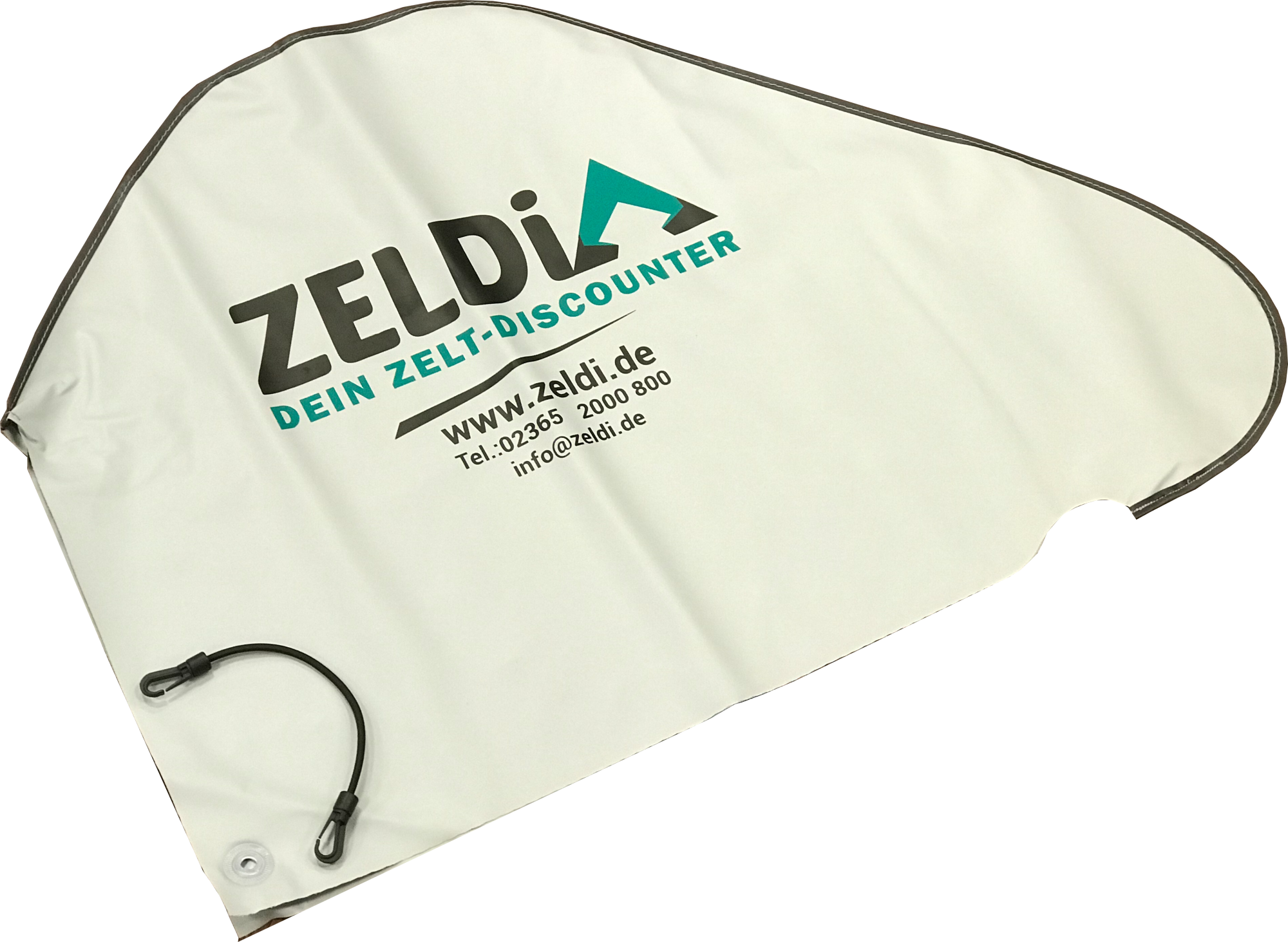 Zeldi Deichselhaube PVC-Folie grau mit Logo